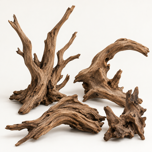 Small assorted natural aquarium driftwood