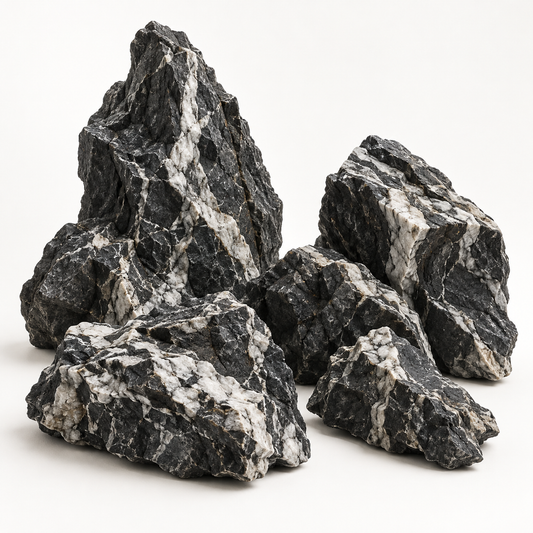 Black and White Aurum Stone for aquarium aquascaping