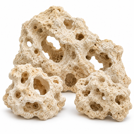 Holey Rock for aquarium aquascaping — representative AI-generated image; natural pieces vary