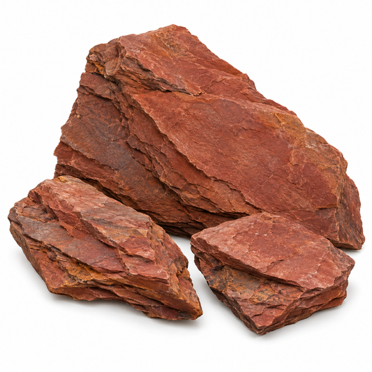 Red Slate Stone for aquarium aquascaping — representative AI-generated image; natural pieces vary
